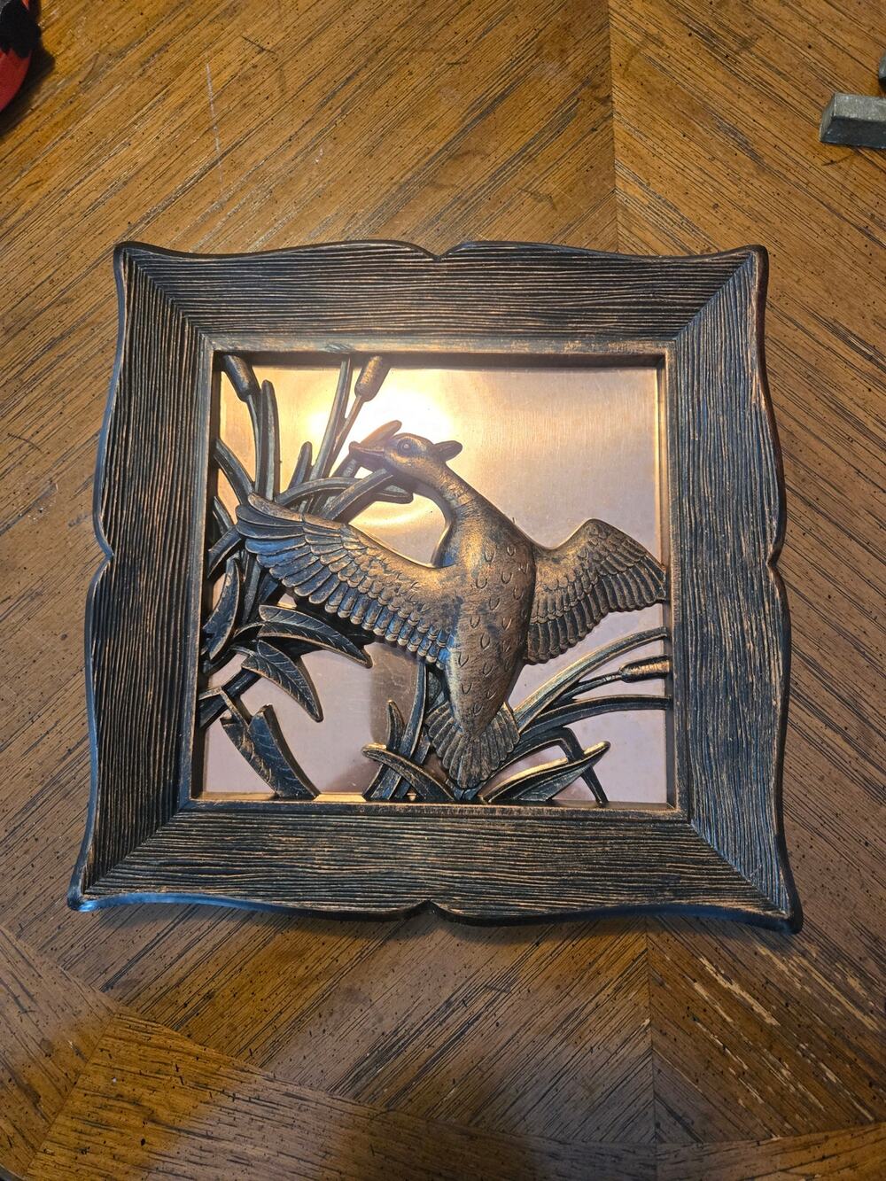 VTG CopperCraft Guild 3D Wall Art Plaque Duck 9" x 9" Wallhanging Mallard Bird